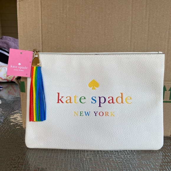 Kate Spade colorful White Leather Clutch - Picture 1 of 3